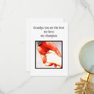 Cojín Decorativo My grandpa is my hero Thank You Card