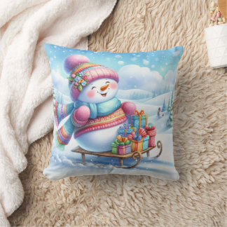 Cojín Jugando en la Nieve Throw Pillow