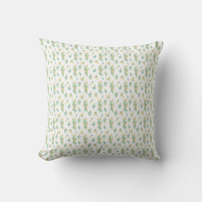 Cojin motif "Flowers of the Field" Throw Pillow (Front)
