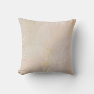 Cojin with design of feathers and circles. throw pillow