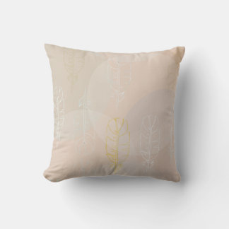Cojin with design of feathers and circles. throw pillow