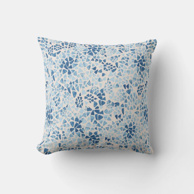 Cojin with split tiles design throw pillow (Front)