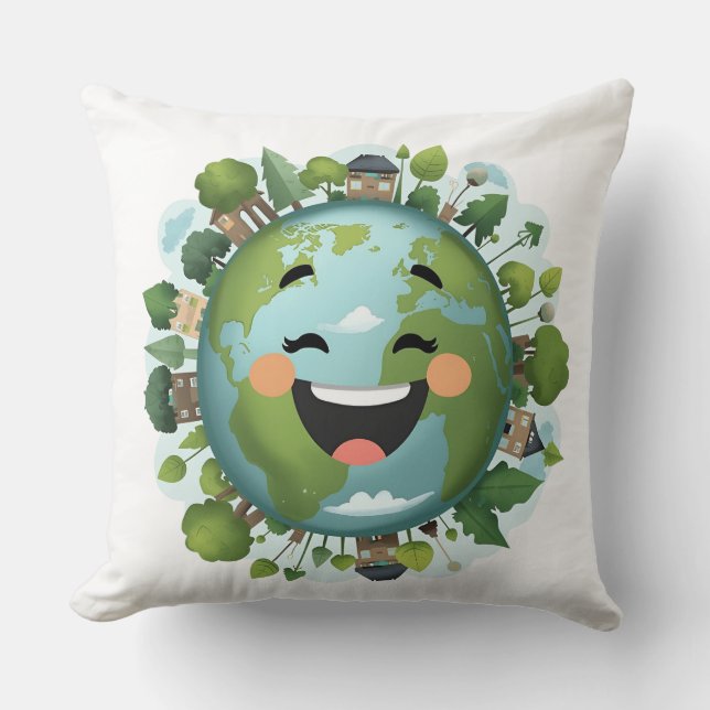 Cojin world throw pillow (Front)