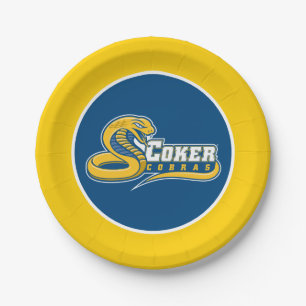 Coker University Cobras Logo Paper Plate