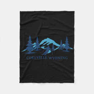 Cokeville Wyoming Ski Resort Skiing Skier  Fleece Blanket