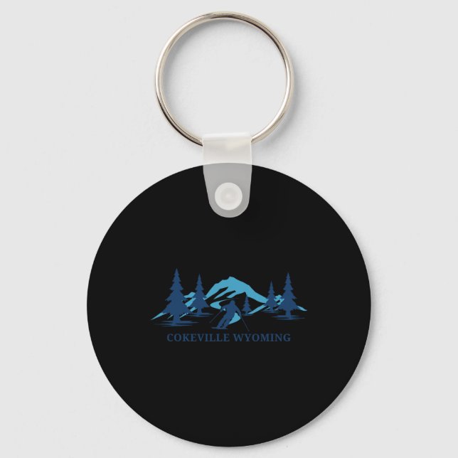 Cokeville Wyoming Ski Resort Skiing Skier  Keychain (Front)