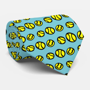 Col cravate à motif drôle de balle de tennis jaune
