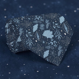 Col cravate à motif hivernal saisonnier