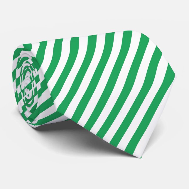 Col cravate à motif rayure vert marron (Roulé)