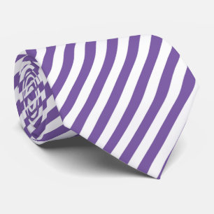 Col cravate à motif rayure violet blanc