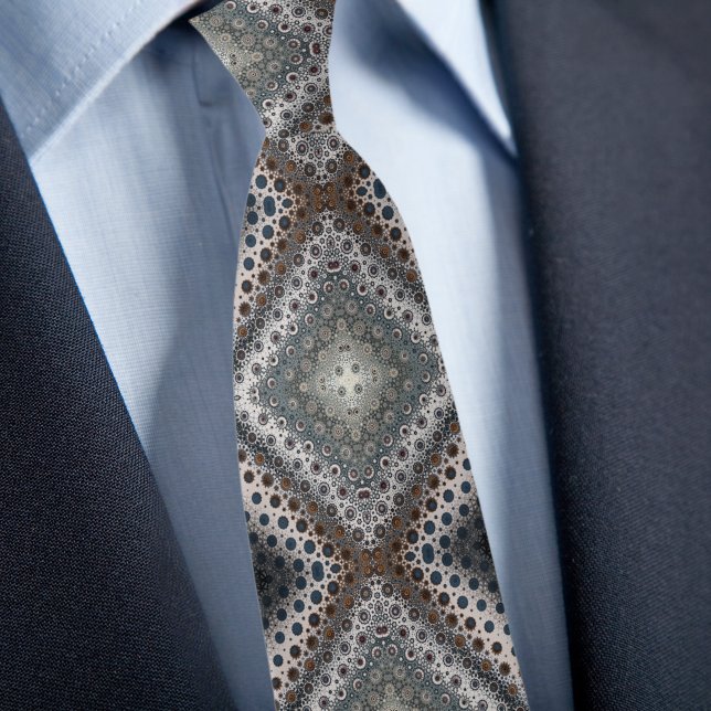 Col cravate à points marron bleu argent dans des d (Créateur téléchargé)