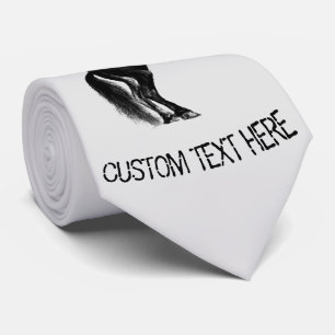 Col cravate Cheval Noir Droit avec Texte Personnal