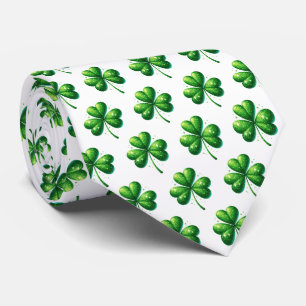Col cravate Clover de la Saint-Patrick pour hommes