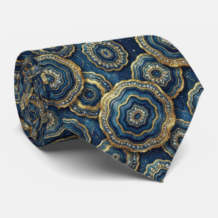 Col cravate de luxe   Cravate bleu marine et géode
