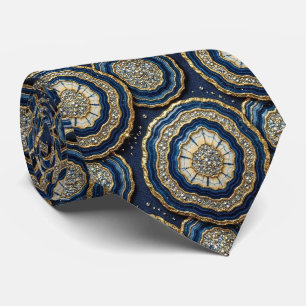 Col cravate de luxe   Cravate bleu marine et géode