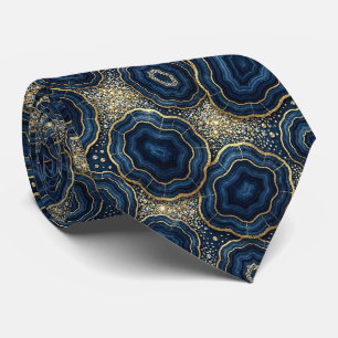 Col cravate de luxe   Cravate bleu marine et géode