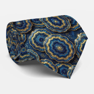 Col cravate de luxe   Cravate bleu marine et géode