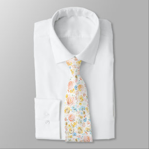 Col cravate de mariage fantaisiste floral pastel d