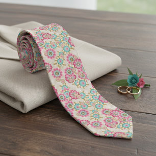 Col cravate de mariage floral art chic cerisier