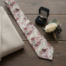 Col cravate de mariage floral rose mauve vert saug