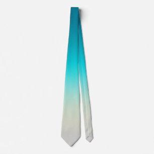 Col cravate dégradé turquoise à blanc