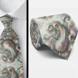 Col cravate en faux holographique opale paisley de