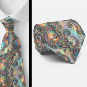 Col cravate en opale holographique fausse paisley 