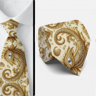 Col cravate en style 3D à motifs cachemire diamant