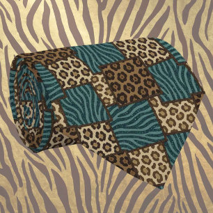 Col cravate exotique Motif d'animal sauvage afri