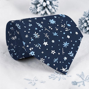 Col cravate flocons de neige hivernaux