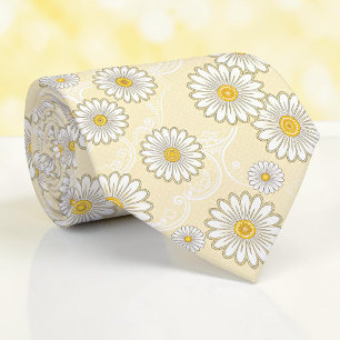 Col cravate floral jaune de printemps