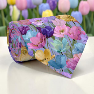 Col cravate floral tulipe de printemps