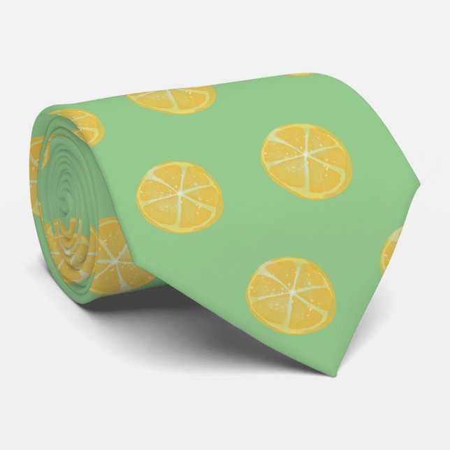 Col cravate jaune vert citron (Roulé)
