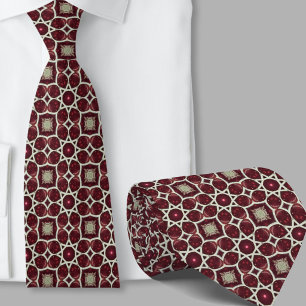 Col cravate marron géométrique motif artistique mo