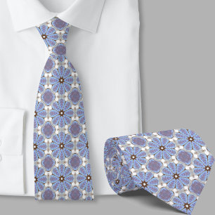 Col cravate motif artistique bleu moderne