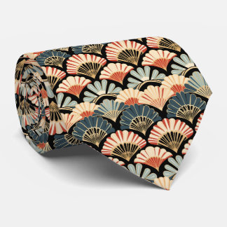 Col cravate motif éventail coquillage Art Déco