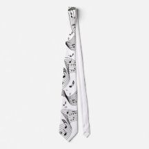 Col cravate noir et blanc Notes de musique