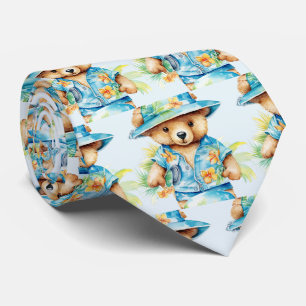 Col cravate Ours en peluche Bleu