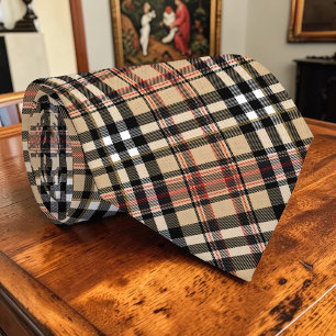 Col cravate personnalisé écossais tartan marron