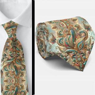 Col cravate premium holographique opale paisley