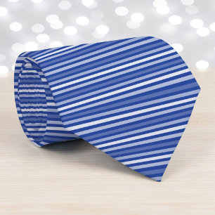 Col cravate rayures couleur bleue