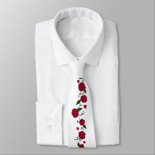 Col cravate roses rouges romantiques