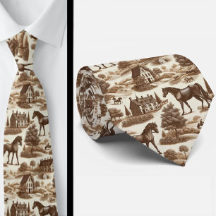 Col cravate Toile de Jouy Campagne française Cheva
