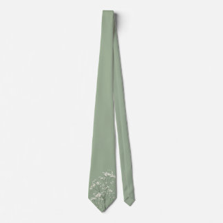 Col cravate vert sauge avec détail floral de Gypso