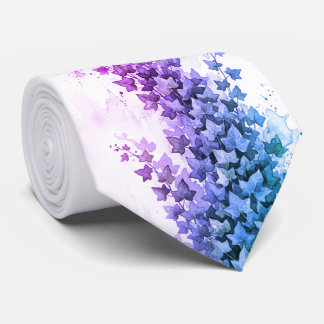 Col cravate Violet & Bleu Ivy – Blanc Impeccable
