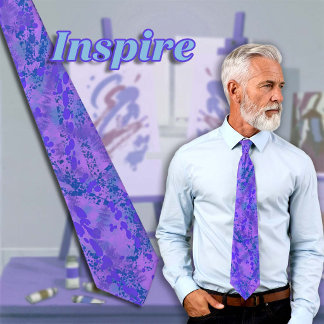 Col cravate violet peinture éclaboussée