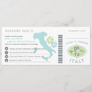 Col d'embarquement en Italie Faire-part de mariage