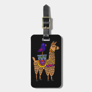 Col Llama with Colourful Blanket and Packages Luggage Tag