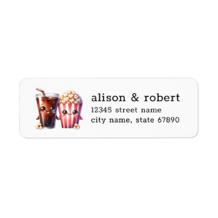 Cola and Popcorn Return Address Labels