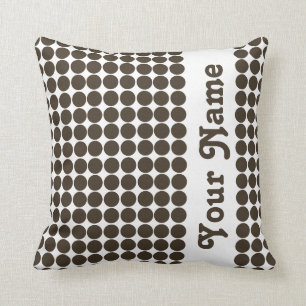 Cola Safari Dots with custom text Throw Pillow